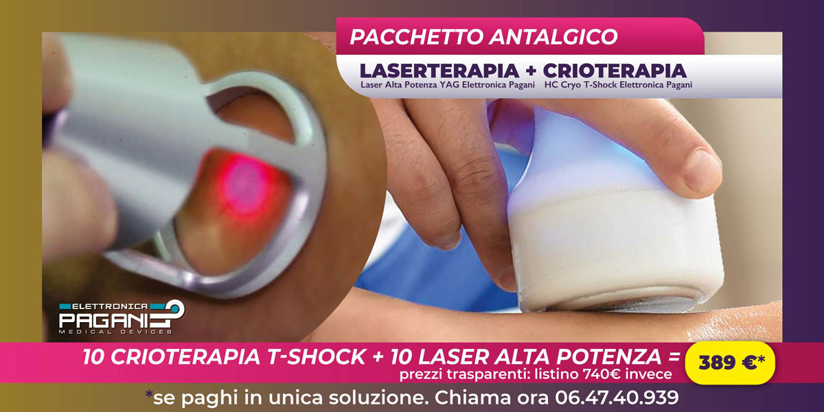 Pacchetto Antalgico Studio Medico Lazio Parioli 10 sedute crioterapia + 10 sedute laserterapia ad alta potenza yag a 389 euro