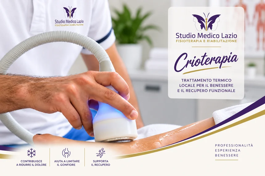 Crioterapia HC-Cryo T-Shock durante un trattamento fisioterapico a Roma Parioli